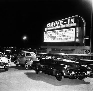 Old cars and a drive in movie