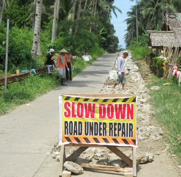 Road work in the Philippines