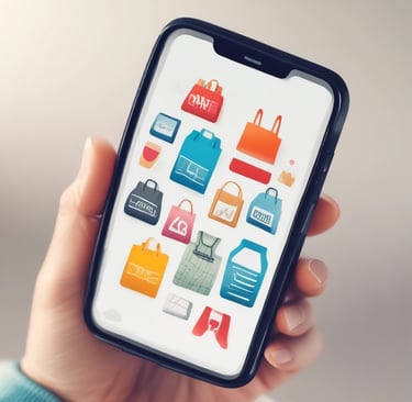 Smartphone displaying social media apps on laptop.