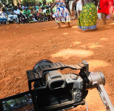 behind the scenes of a cultural documentary in Cotonou