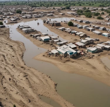 A bridge over a river with mountains in the background