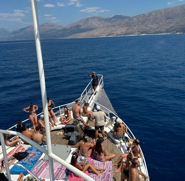 Krorez beach Albania from boat