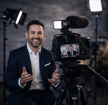 Professional video production setup for commercials brand content and interviews