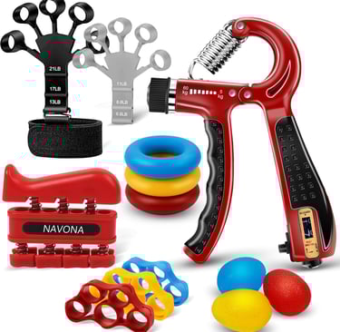 13 PCS Grip Strength Trainer Kit, Hand Gripper Strengthener, Forearm Strengthener, Finger Strengthen
