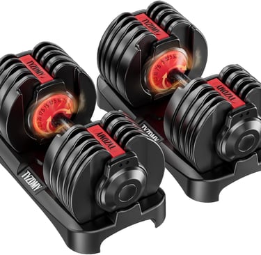Adjustable Dumbbells Set of 2，Free Weights Dumbbells Set，Adjustable Dumbbell Set，52.5 lbs pair 105 l
