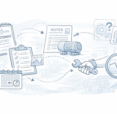 Maintenance notes calendar tools and checklists connected together