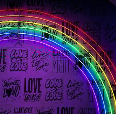 rainbow flag v Ten Commandments