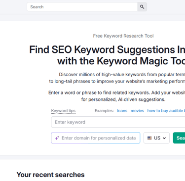 Semrush free plan competitor keyword analysis showing organic ranking keywords and traffic 2026