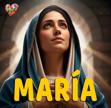 María mirando al cielo imagen de la sección de la página Voces de amor y vida