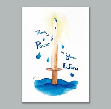 iagape x inHim watercolor postcards power in your word sword
