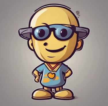 a cartoon character with sunglasses and a hat