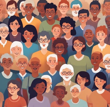 Diverse group of people enjoying casual moments in Tocate’s inclusive clothing line.