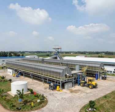 Water sanitation facility, highlighting scale and precision.