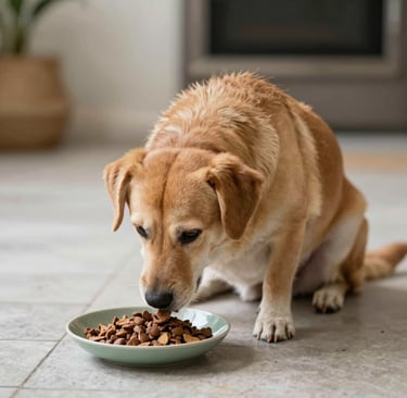 A cozy dog bed made from recycled materials in a sunlit living room corner.