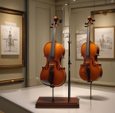 Close-up of a finely crafted student violin resting on a dark velvet cloth, highlighting its smooth curves and polished wood.