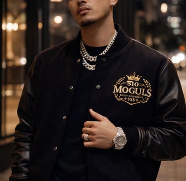 a man in a black jacket and a watch