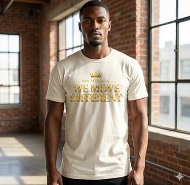 a man in a white shirt with a crown on his chest