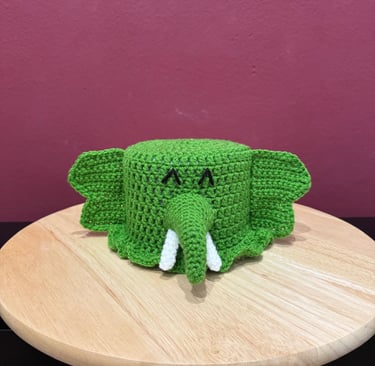 Klorollenhut Elefant in grün. Safari im Badezimmer oder Gäste WC, geschenkidee