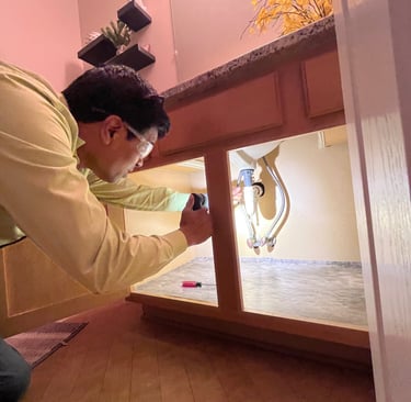 Vanity plumbing inspection