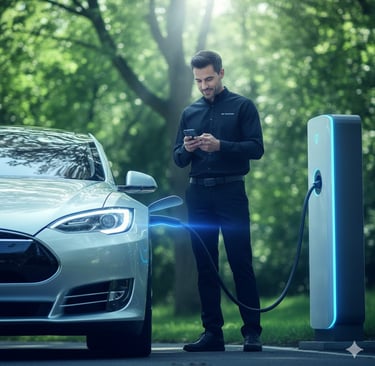 Convoyage éco-responsable de véhicule électrique avec suivi sur smartphone.