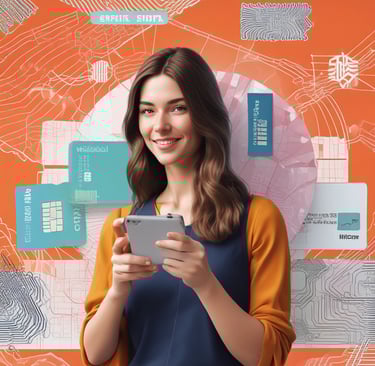 Person holding phone with coffee cup nearby