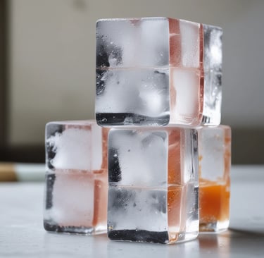 A street vendor's cart with colorful fruits and crushed ice ready for serving.