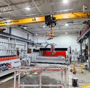 newly installed bridge crane