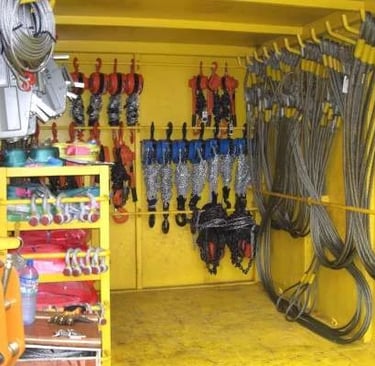 rigging container tagged after being inspected