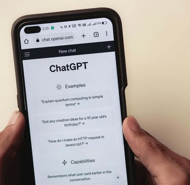 a person holding a phone with chatbott chatbott