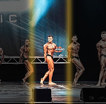 Fitness Guy on a Bodybuilding Stage