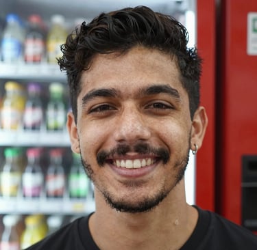 man standing near balcony
