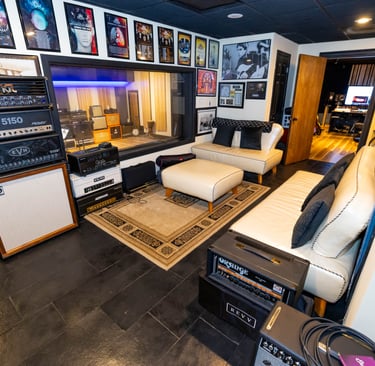 Lounge area at recording studio