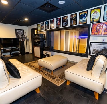Lounge area at the recording studio in Atlanta GA