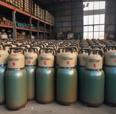 Trucks loaded with silica sand ready for shipment to global markets.