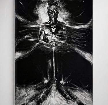 Entity I Nucleus – original dark figurative sculpture for sale by Mar Y Luna.