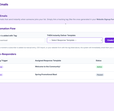 JazzySend automated email trigger setup