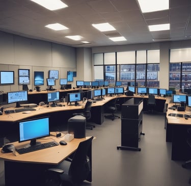 Modern office space with jakaria ventures team collaborating over digital devices