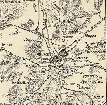 Carte des Forts autour de Belfort