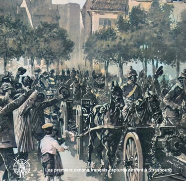 Premiers canons français capturés