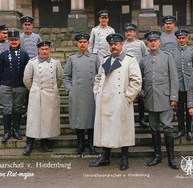 Le Maréchal von Hindenburg et son Etat-major
