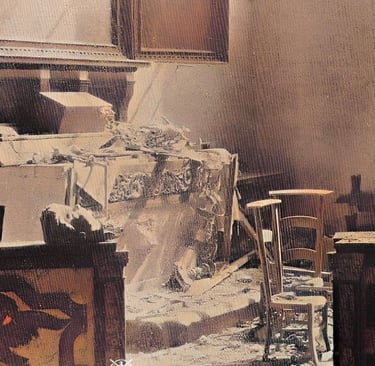 Une chapelle de l'église Notre de Malines après le passage des Allemands