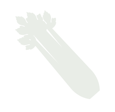 Minimalista, halványzöld zellerszár ikon leveles tetejével fehér háttérrel.