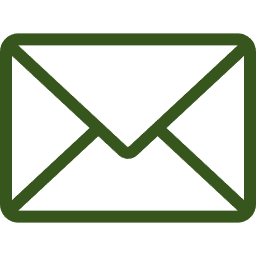 Minimalista, sötétzöld kontúrokkal ellátott levélboríték ikon e-mailes kapcsolattartáshoz és üzenetk