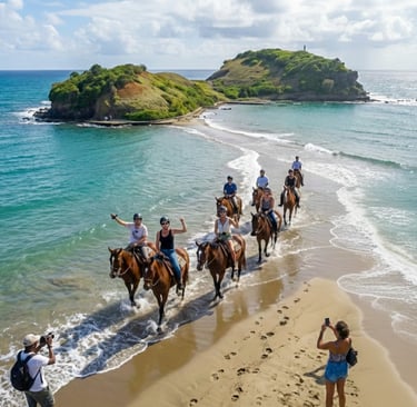 Tombolo de Sainte-Marie en Martinique – passage naturel entre la plage et l’îlet lors d’une balade