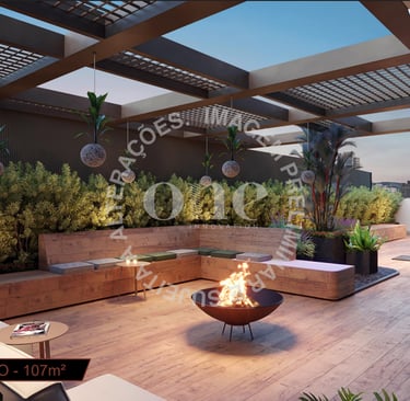 Terraço externo - investimento imobiliário na liberdade