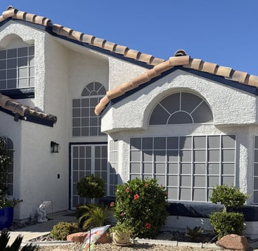 New solar screens completely transforms the appearance of this house