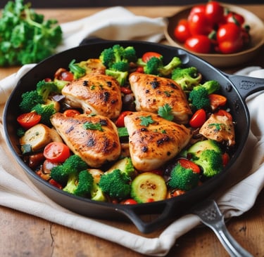 One-Pan Chicken & Veggies (20 minutes)