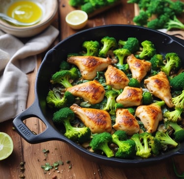 Garlic Chicken & Broccoli Skillet (15 minutes)