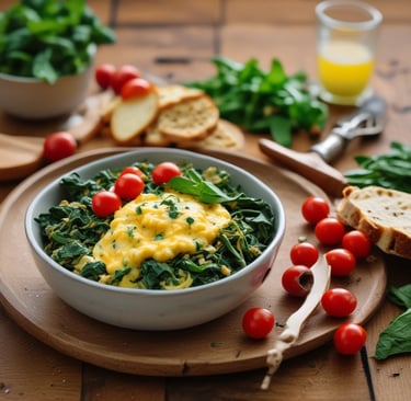 Egg & Spinach Breakfast-for-Dinner (10 minutes)