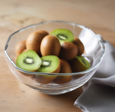 sliced green fruit on white table
